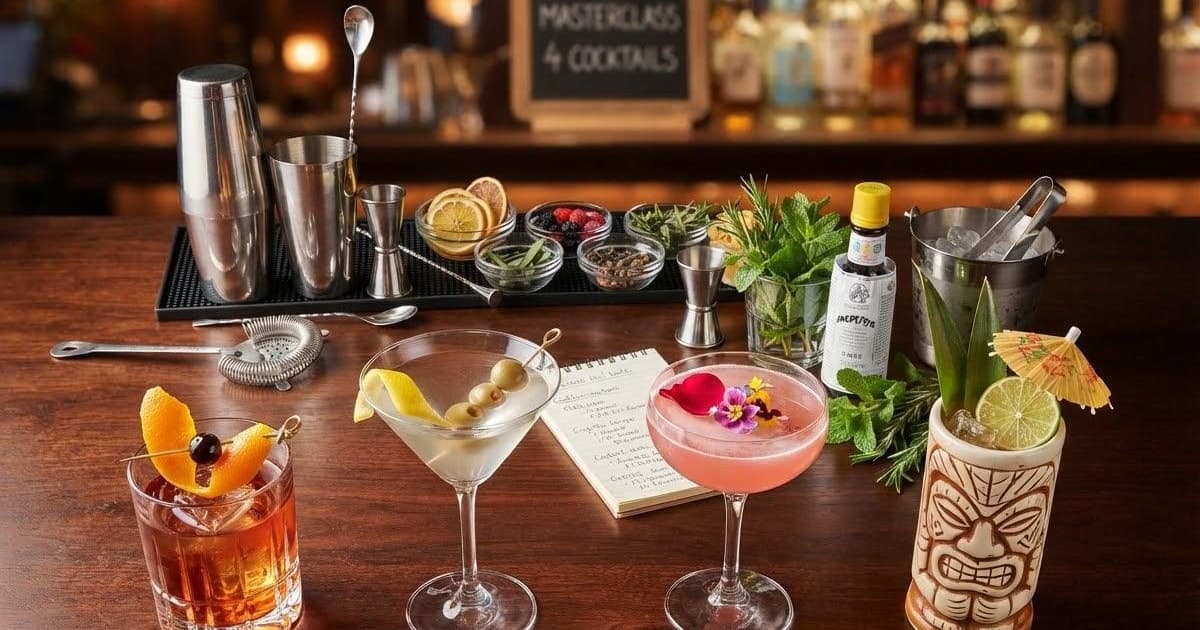Barcelona: Clase de cocteleria privada con tapas