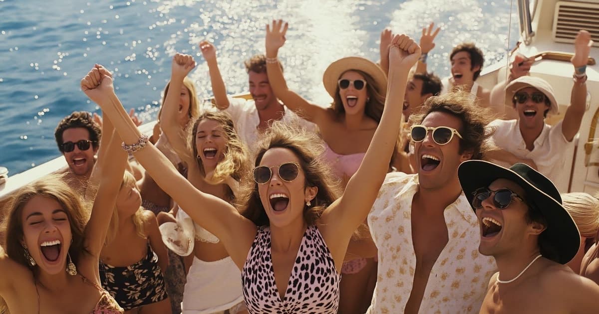 Sunset Party on a Motor Catamaran with DJ and Open Bar