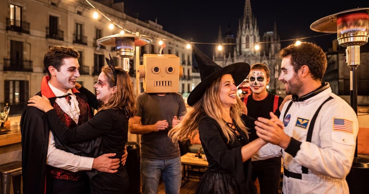 Barcelona: noche de Halloween en una azotea y una discoteca de playa