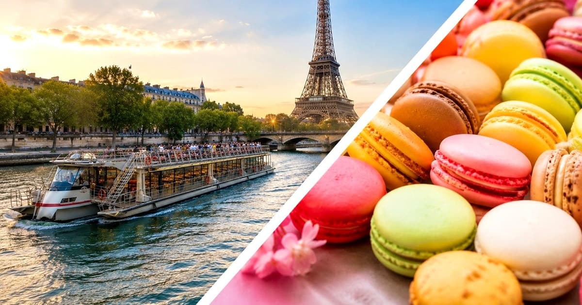 París: paseo en barco turístico por el río Sena con macaron parisino