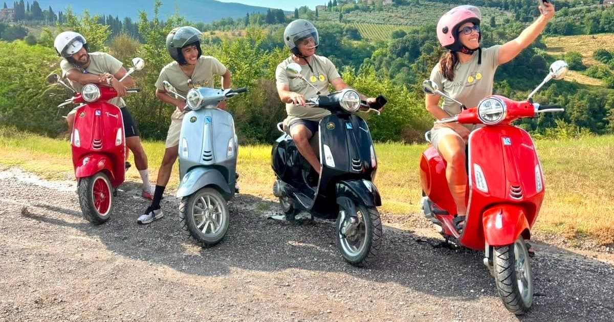 SmallGroup Tuscany Vespa Tour Medieval Villages Winery Lunch