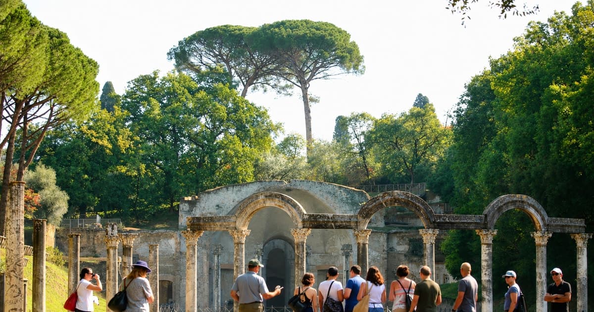 Excursión privada de 1 día de Roma a Villa Adriana en tren con tickets